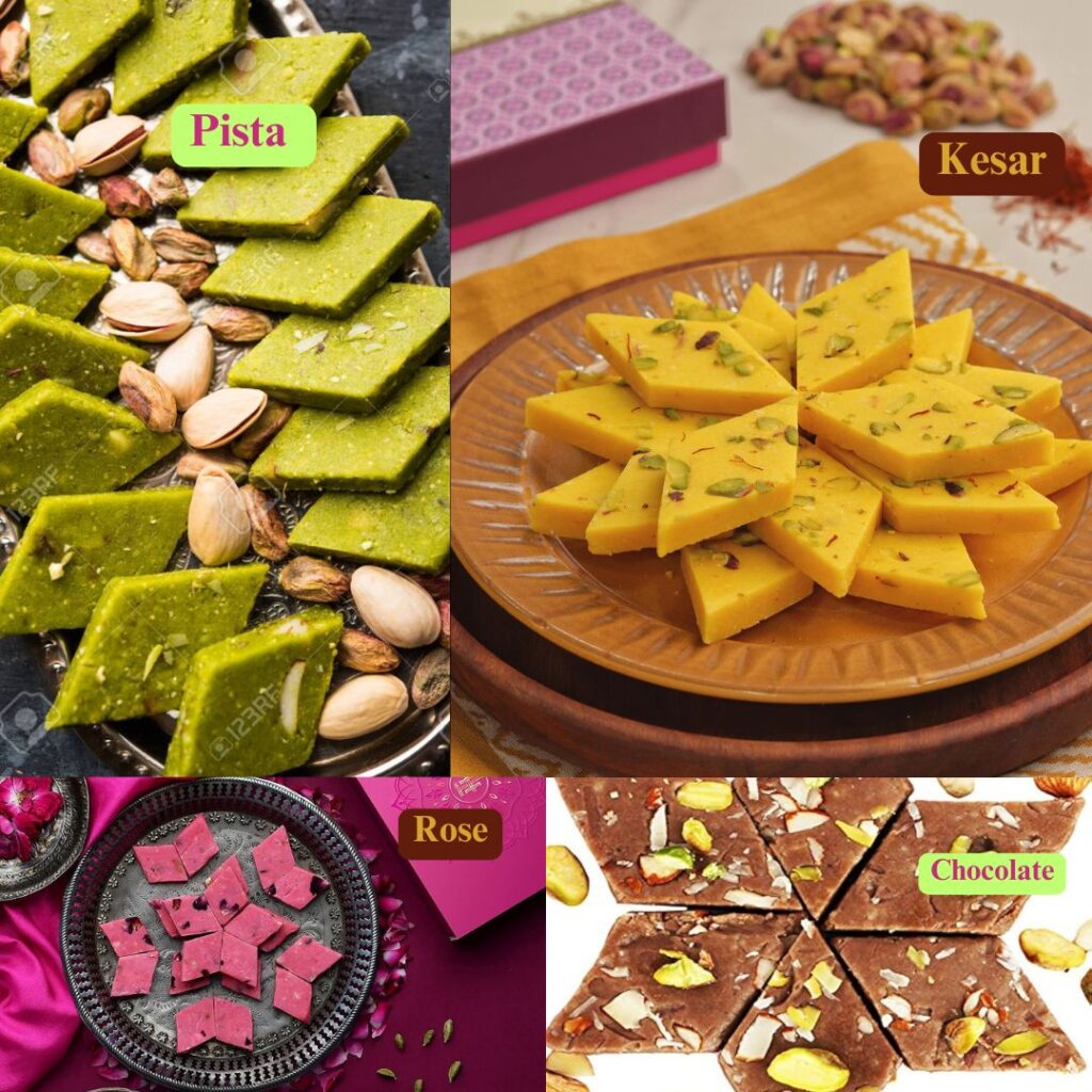 types of kaju katli