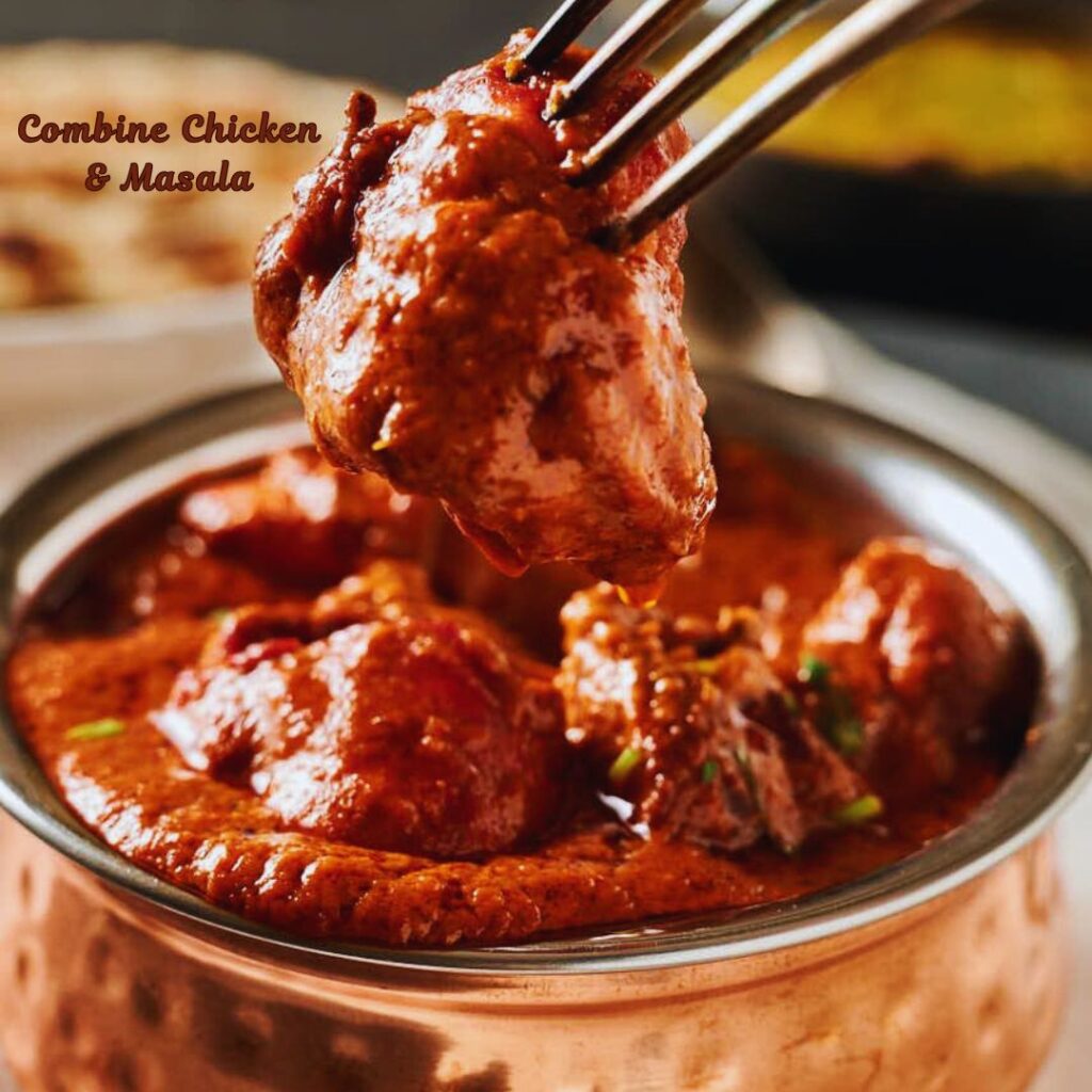combine chicken and masala